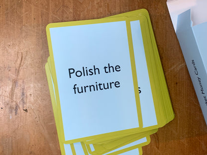 a Pocket Money Card showing the text: Polish the furniture.