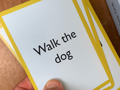 A Pocket Money Card showing the text: Walk the dog. 